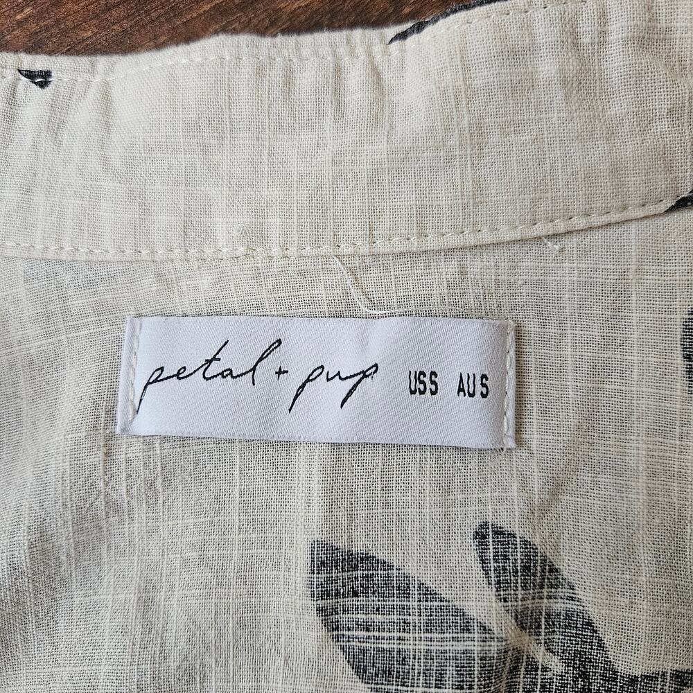 Petal & Pup Sebastian Short Sleeve Romper Cream Black Print Small - Picture 5 of 8